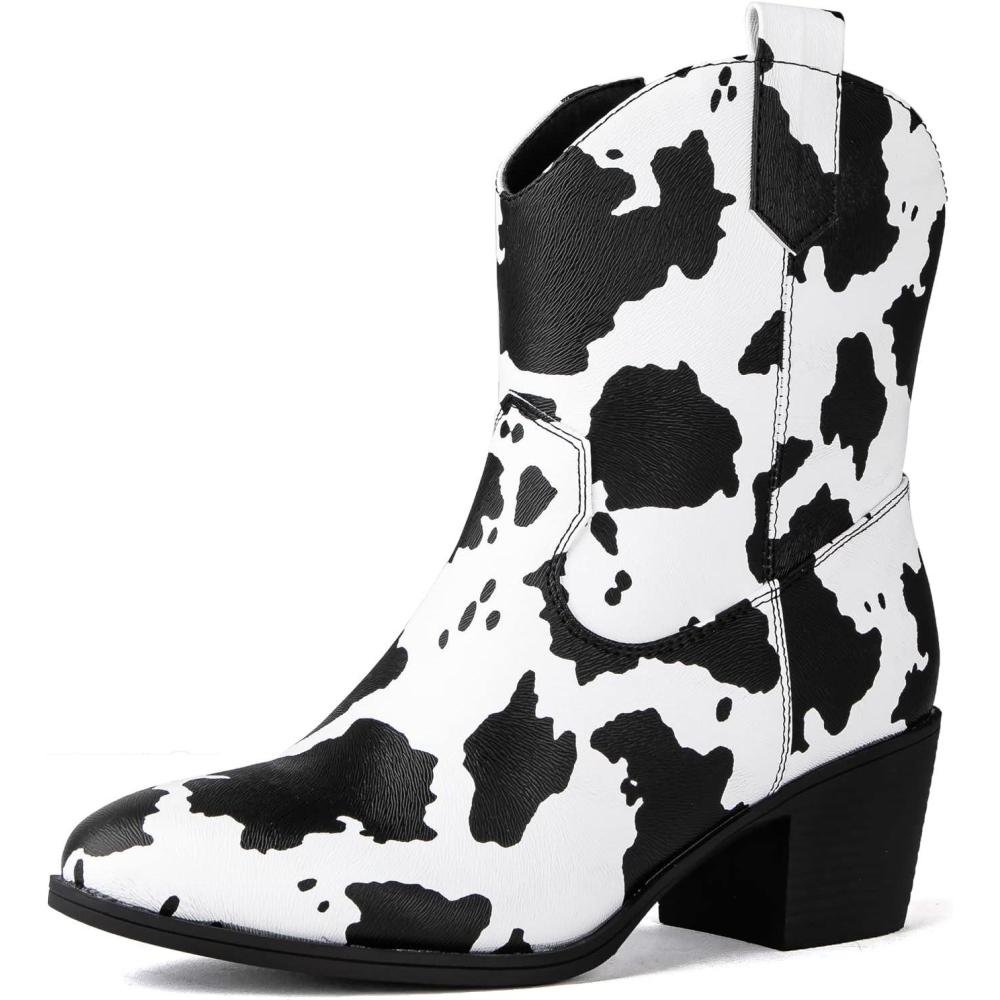 imageGLOBALWIN Cowboy Boots for Women Classic Round Toe Western Booties with Comfort Insole Embroidered Almond Toe Cowgirl Boots Versatile 2 Block Heel Fashion Boots for Concerts amp Daily Wear19yy16 Cow2