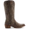 GLOBALWIN Women’s Square Toe Cowgirl Boots Classic Mid-Calf Cowboy Boots With Embroidered Stitching Low Heel Comfortable Western Boots For Country Outfits(25yy03 Brown)