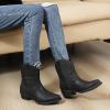 GLOBALWIN Women’s Western Ankle Boots Snip Toe Cowboy Boots For Women Embroidered Retro Chunky Block Heel Comfortable Fashion Short Boots For Nashville Outfits Cowgirl Outfits And Country Concert(25yy06 Black)