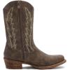 GLOBALWIN Women’s Western Cowboy Boots Mid-Calf Embroidered Cowgirl Boots with Chunky Block Heel Comfortable For Country Concerts, Festivals, Wedding Pointed Square Toe Boots(25yy07 Brown)