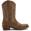 GLOBALWIN Women’s Western Cowboy Boots Mid-Calf Embroidered Cowgirl Boots with Chunky Block Heel Comfortable For Country Concerts, Festivals, Wedding Pointed Square Toe Boots(25yy07 Camel)