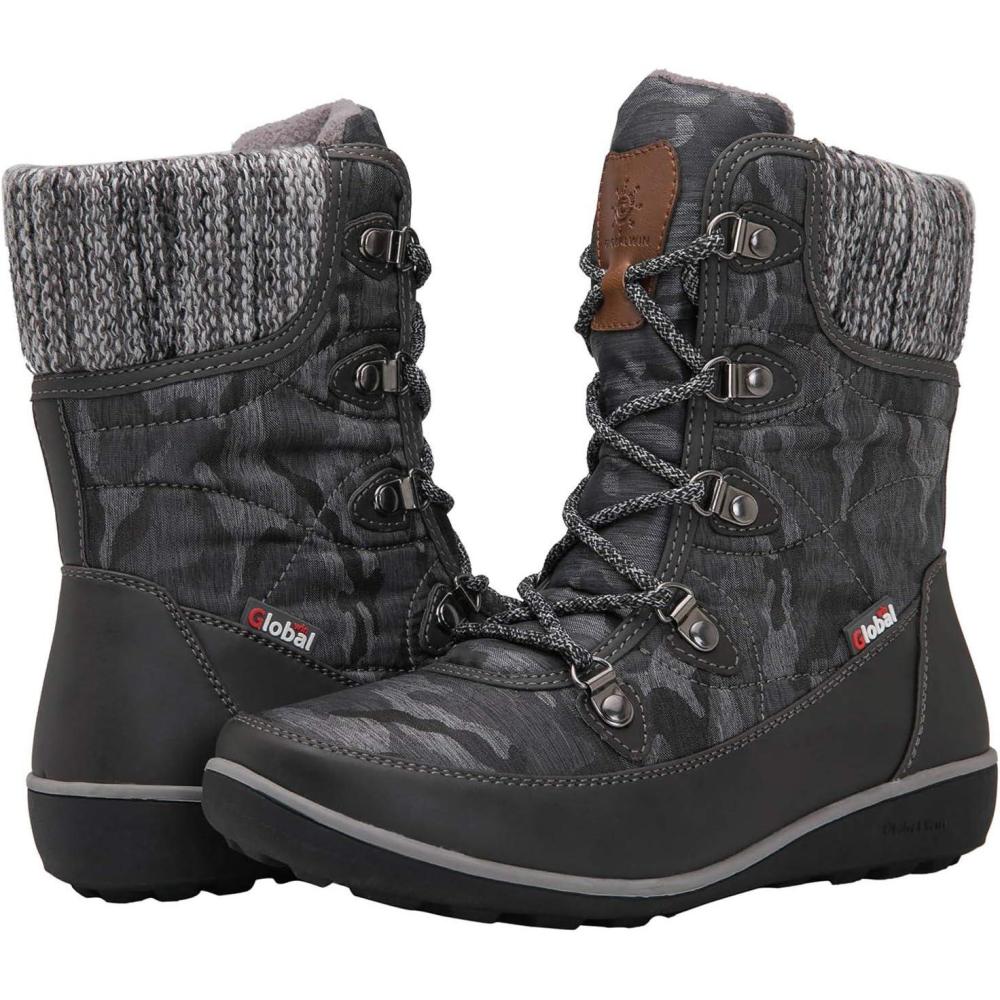 imageGLOBALWIN Womens Snow Boots Waterproof MidCalf Winter Boots for Women with Quilted Knit Panels Warm Fleece Lining and NonSlip Insulated Outdoor Sole1841grey