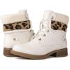 GLOBALWIN Women’s Combat Boots Dressy Lace Up Ankle Boots For Women Low Heel(1815 White)