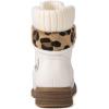 GLOBALWIN Women’s Combat Boots Dressy Lace Up Ankle Boots For Women Low Heel(1815 White)