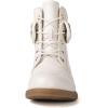 GLOBALWIN Women’s Combat Boots Dressy Lace Up Ankle Boots For Women Low Heel(1815 White)