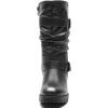GLOBALWIN Women’s Mid Calf Dress Boots Biker Motorcycle Riding Boots Women For Women(21yy08 Grey Distressed Metallic)