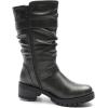 GLOBALWIN Women’s Mid Calf Dress Boots Biker Motorcycle Riding Boots Women For Women(21yy08 Grey Distressed Metallic)