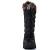 GLOBALWIN Women’s Snow Boots Waterproof Mid-Calf Winter Boots with Thermal Fleece Lining, Insulated Cold Weather Protection, and Non-Slip Sole for Snowy Commutes(1816black)