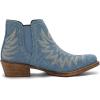 GLOBALWIN Women’s Western Ankle Booties Snipped Square Toe Embroidered Cowboy Chelsea Boots, Low Stacked Block Heel, Comfortable Pull-On Short Cowgirl Boots(25yy05 Denim Blue)