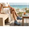GLOBALWIN Women’s Western Ankle Booties Snipped Square Toe Embroidered Cowboy Chelsea Boots, Low Stacked Block Heel, Comfortable Pull-On Short Cowgirl Boots(25yy05 Denim Blue)