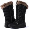 GLOBALWIN Women’s Snow Boots Waterproof Mid-Calf Winter Boots with Thermal Fleece Lining, Insulated Cold Weather Protection, and Non-Slip Sole for Snowy Commutes(1816black)