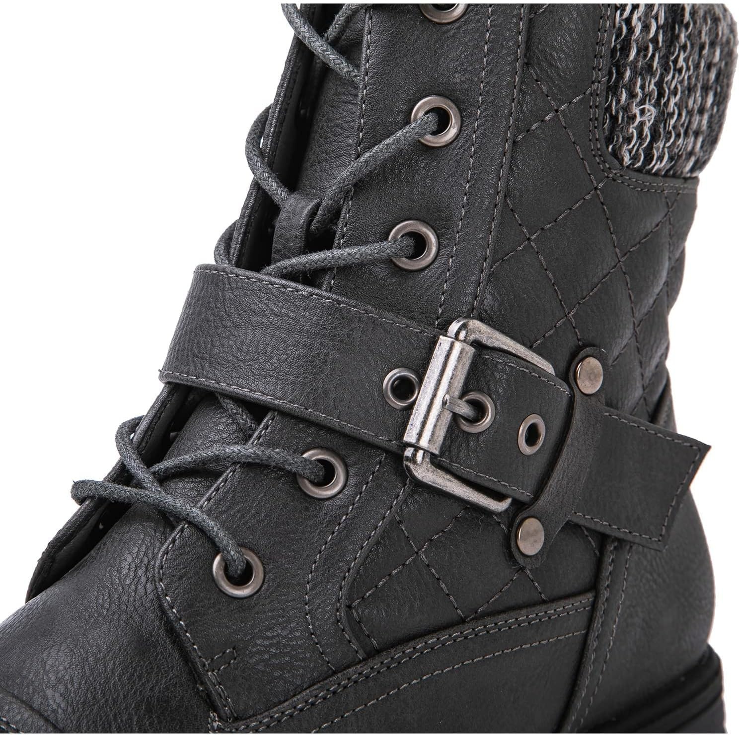 imageGLOBALWIN Womens Ankle Booties Fashion Combat Boots2102grey