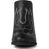 GLOBALWIN Women’s Cowgirl boots Western Short Ankle Pull On Comfortable Cowboy Boots For Women Low Heel(21yy01 Black3)