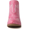 GLOBALWIN Women’s Cowgirl boots Western Short Ankle Pull On Comfortable Cowboy Boots For Women Low Heel(21yy01 Pink)