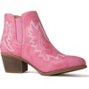 GLOBALWIN Women’s Cowgirl boots Western Short Ankle Pull On Comfortable Cowboy Boots For Women Low Heel(21yy01 Pink)