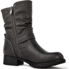GLOBALWIN Women’s Fur Booties Fashion Combat Ankle Boots For Women(17yy12grey)