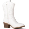 GLOBALWIN Women’s Mid Calf The Western Cowgirl Boots Fashion Cowboy Boots For Women Chunky Low Heel(19yy17 White)