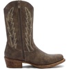 GLOBALWIN Women’s Mid Calf The Western Cowgirl Boots Fashion Cowboy Boots For Women Chunky Low Heel(25yy07 Brown)