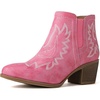 GLOBALWIN Women’s Cowgirl boots Western Short Ankle Pull On Comfortable Cowboy Boots For Women Low Heel(21yy01 Pink)