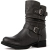 GLOBALWIN Women’s Fur Booties Fashion Combat Ankle Boots For Women(17yy12grey)