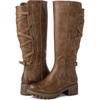 GLOBALWIN Women’s Strappy Motorcycle Knee High Boots Riding Boots Back Lace Up Fall Winter Fashion Knee High Boots For Women(22yy07 Camel)