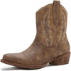GLOBALWIN Women’s Western Ankle Boots Snip Toe Cowboy Boots For Women Embroidered Retro Chunky Block Heel Comfortable Fashion Short Boots For Nashville Outfits Cowgirl Outfits And Country Concert(25yy06 Camel 1)