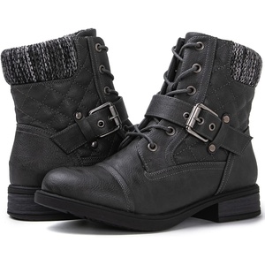GLOBALWIN Women’s Ankle Booties Fashion Combat Boots(2102grey)