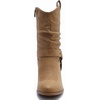 GLOBALWIN Women’s Mid Calf The Western Cowgirl Boots Fashion Cowboy Boots For Women Chunky Low Heel(19yy17 Khaki)