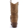 GLOBALWIN Women’s Mid Calf The Western Cowgirl Boots Fashion Cowboy Boots For Women Chunky Low Heel(19yy17 Khaki)