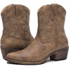 GLOBALWIN Women’s Western Charm Cowgirl Boots Mid Calf Comfy Cowboy Boots For Women With Pointed Toe(23yy16 Camel)