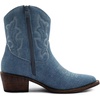 GLOBALWIN Women’s Western Charm Cowgirl Boots Mid Calf Comfy Cowboy Boots For Women With Pointed Toe(23yy16 Dark Blue)