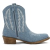 GLOBALWIN Women’s Western Charm Cowgirl Boots Mid Calf Comfy Cowboy Boots For Women With Pointed Toe(25yy06 Denim Blue)