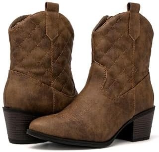 image:imageGLOBALWIN Cowboy Boots for Women Classic Round Toe Western Booties with Comfort Insole Embroidered Almond Toe Cowgirl Boots Versatile 2 Block Heel Fashion Boots for Concerts amp Daily Wear19yy16 Camel2