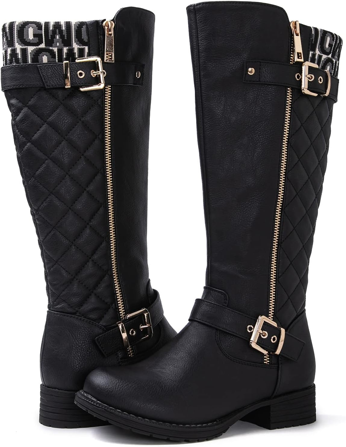 image:imageGLOBALWIN Womens Quilted KneeHigh Fashion Dressy Riding Boots17yy01 Black2