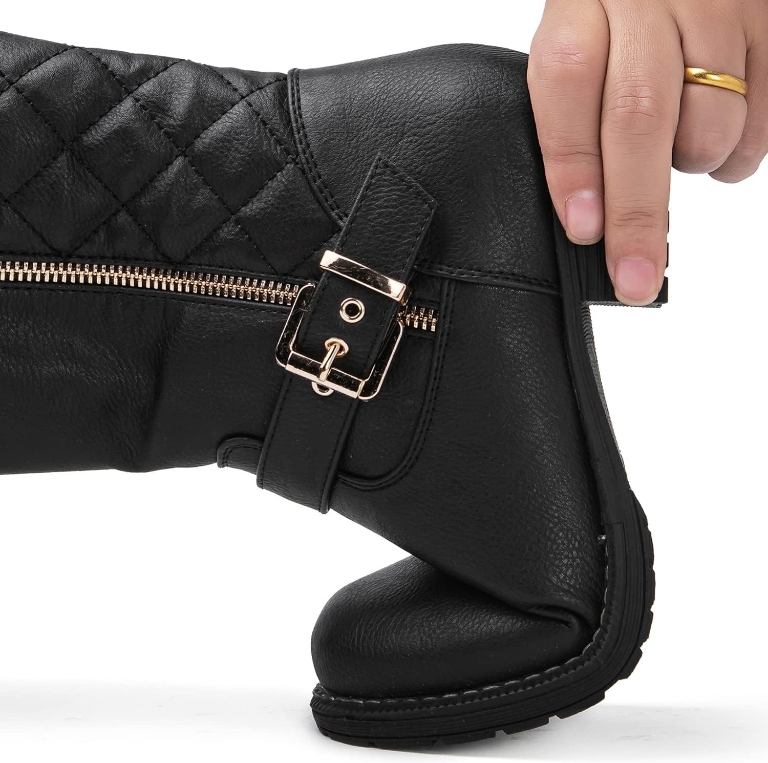 image:imageGLOBALWIN Womens Quilted KneeHigh Fashion Dressy Riding Boots17yy01 Black2