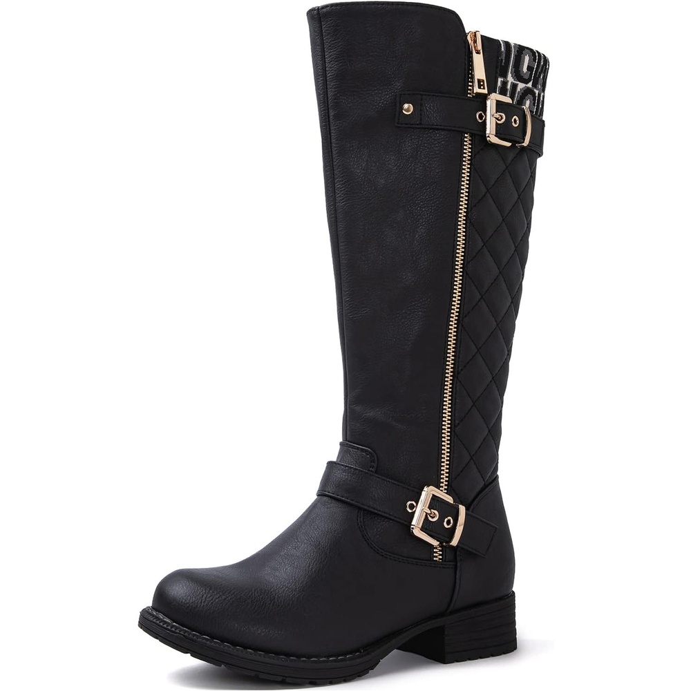 image:imageGLOBALWIN Womens Quilted KneeHigh Fashion Dressy Riding Boots17yy01 Black2
