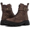 GLOBALWIN Women’s Combat Boots Lace Up Ankle Booties Comfortable Lug Sole Boots For Women Chunky Low Heel(21yy28 Brown)