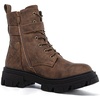 GLOBALWIN Women’s Combat Boots Lace Up Ankle Booties Comfortable Lug Sole Boots For Women Chunky Low Heel(21yy28 Camel)