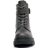 GLOBALWIN Women’s Combat Boots Lace Up Ankle Booties Comfortable Lug Sole Boots For Women Chunky Low Heel(21yy28 Grey)