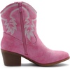 GLOBALWIN Women’s Cowgirl Boots Ankle Brown Cowboy Boots With Embroidered Stitching Low Heel Comfortable Western Boots For Country Outfits(22yy10 Pink)