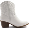 GLOBALWIN Women’s Cowgirl Boots Ankle Brown Cowboy Boots With Embroidered Stitching Low Heel Comfortable Western Boots For Country Outfits(22yy10 White)