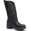 GLOBALWIN Women’s The Twisted Rider Motorcycle Boots Mid-Calf Fashion Boots For Women Low Heel(18yy01black)