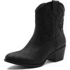 GLOBALWIN Women’s Cowgirl Boots Ankle Brown Cowboy Boots With Embroidered Stitching Low Heel Comfortable Western Boots For Country Outfits(22yy10 Black2)