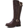 GLOBALWIN Women’s Quilted Knee-High Fashion Dressy Riding Boots(17yy01 Brown2)