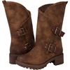 GLOBALWIN Women’s The Twisted Rider Motorcycle Boots Mid-Calf Fashion Boots For Women Low Heel(18yy01camel)