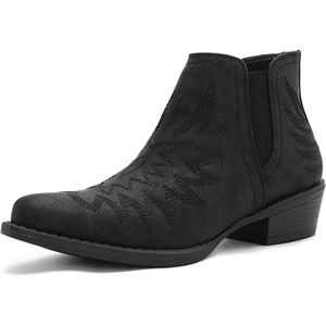 GLOBALWIN Women’s Mid Calf The Western Cowboy Cowgirl Boots(25yy05 Black)