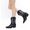GLOBALWIN Women’s Square Toe Cowgirl Boots Classic Mid-Calf Cowboy Boots With Embroidered Stitching Low Heel Comfortable Western Boots For Country Outfits(23yy09 Black3)
