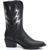 GLOBALWIN Women’s Square Toe Cowgirl Boots Classic Mid-Calf Cowboy Boots With Embroidered Stitching Low Heel Comfortable Western Boots For Country Outfits(23yy10 Black)