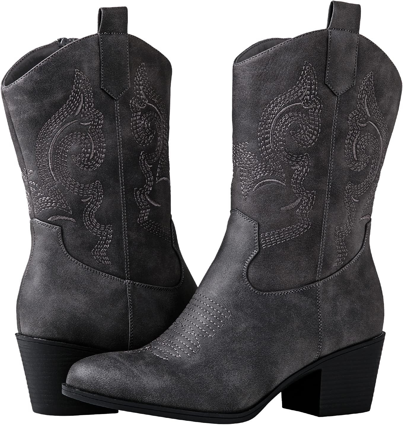 image:imageGLOBALWIN Cowboy Boots for Women MidCalf Western Style19yy17grey