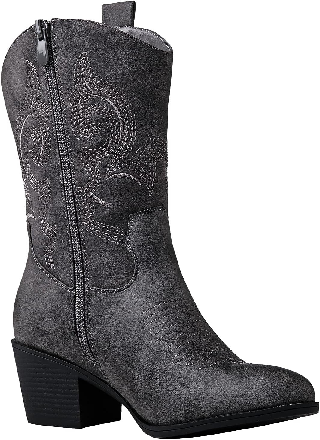 image:imageGLOBALWIN Cowboy Boots for Women MidCalf Western Style19yy17grey